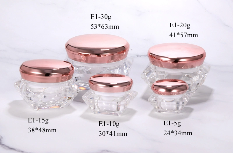 Diamond Shape 5g 10g 20g 30g Skincare Small Face Cream Custom Empty Lip Balm Scrub Acrylic Pet Glass Cosmetic Plastic Packaging Cream Jar Pot Bottle Box