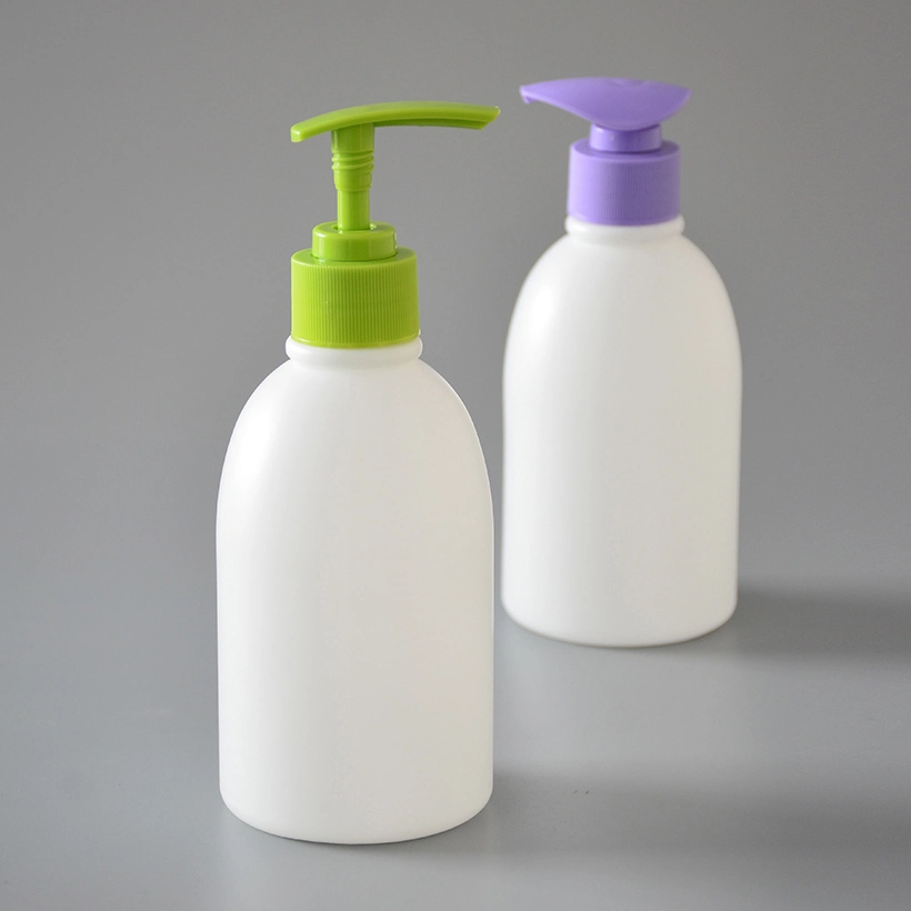 300ml Plastic Round White Lotion Pump Squeeze HDPE Bottle for Shampoo