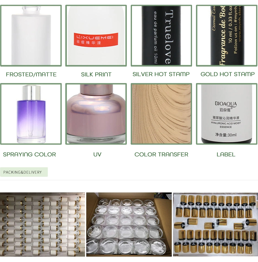 30g Skincare Cosmetic Bottle Set High Quality Container Packaging Glass Cream Jar with OEM Logo