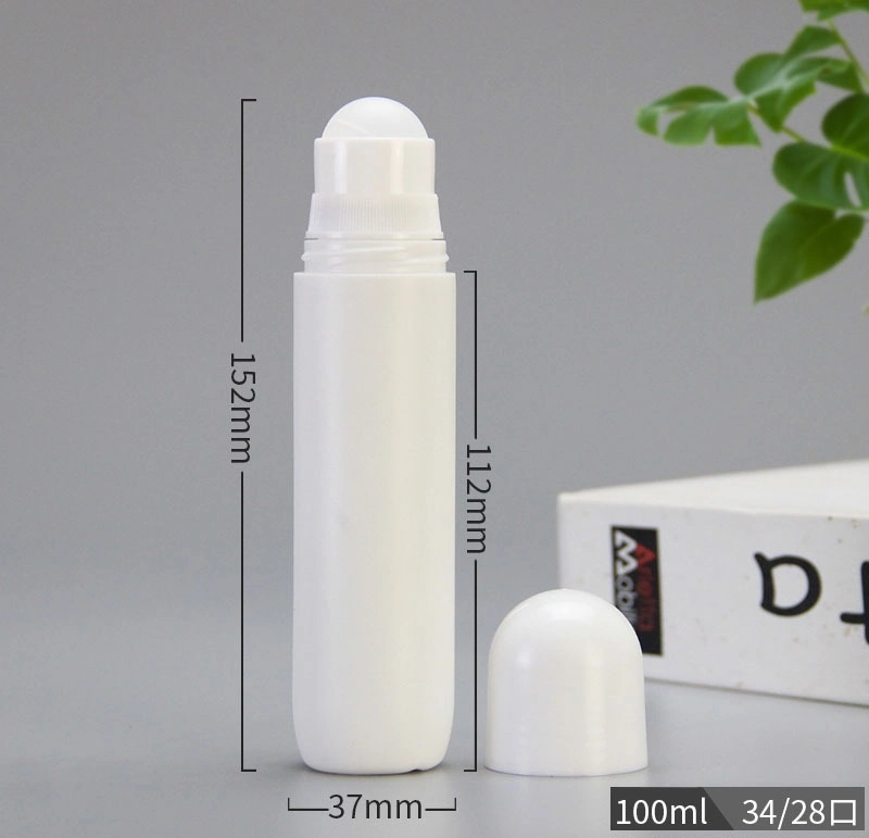 Customized HDPE Plastic 50ml Cylindrical Perfume Roll on Bottle Deodorant Bottle