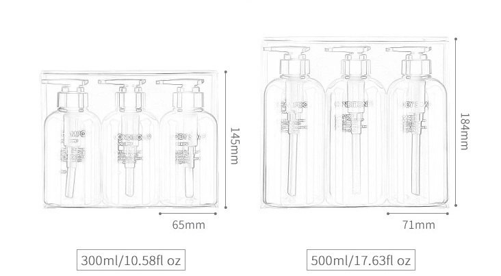 Cosmetic Packaging Pet Airless Glass 30ml 50ml 120ml 300ml 500ml Pet Round Shoulder Plastic Bottle for Shampoo Body Soap