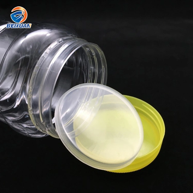 Top-Grade 730ml Cylindrical Shape Clear Plastic Pet Honey Jar with Plastic Cap