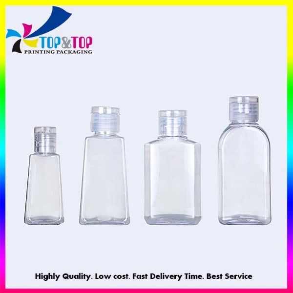 Factory Price Custom Clear Plastic Pet Square Gel Hand Sanitizer Disinfection Pump Bottle