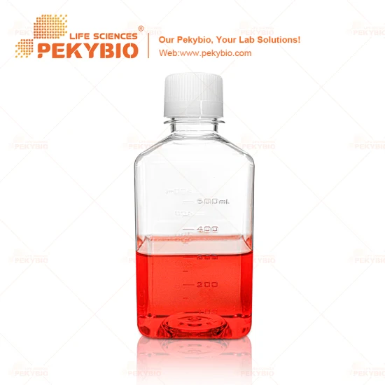 Bouteille de réactif Pekybio Pet Square avec stérile 60 ml 125 ml 250 ml 500 ml 1000 ml