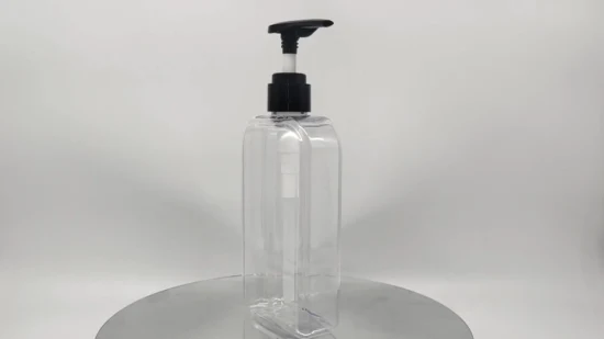 Bouteille en plastique plate ronde de HDPE de 500ml pour l'emballage de produits de gel douche de shampooing de soin de bébé