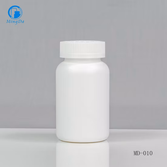 Bouteille ronde en PEHD blanc de qualité alimentaire 225 ml MD-537
