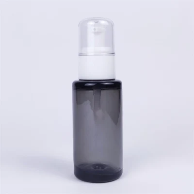 Bouteille de toner cosmétique pour animaux de compagnie cylindrique à paroi épaisse avec bouchon à vis