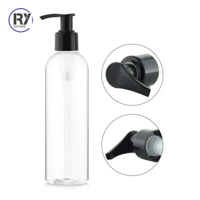 Vente en gros 60 ml 120 ml 240 ml 350 ml 500 ml 1000 ml Bouteilles Boston en plastique rondes transparentes pour animaux de compagnie avec pulvérisateur à pompe pour shampooing au savon pour les mains