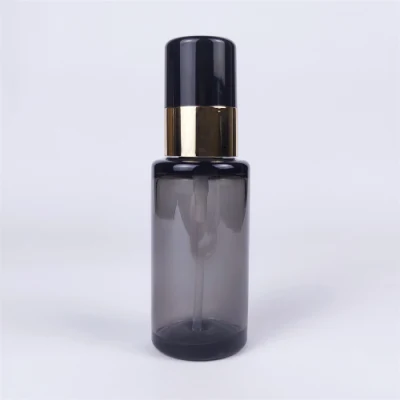 Bouteille de pulvérisation de brouillard de toner en plastique pour animaux de compagnie de forme ronde cylindrique épaisse et lourde de 55 ml à 60 ml avec pulvérisateur